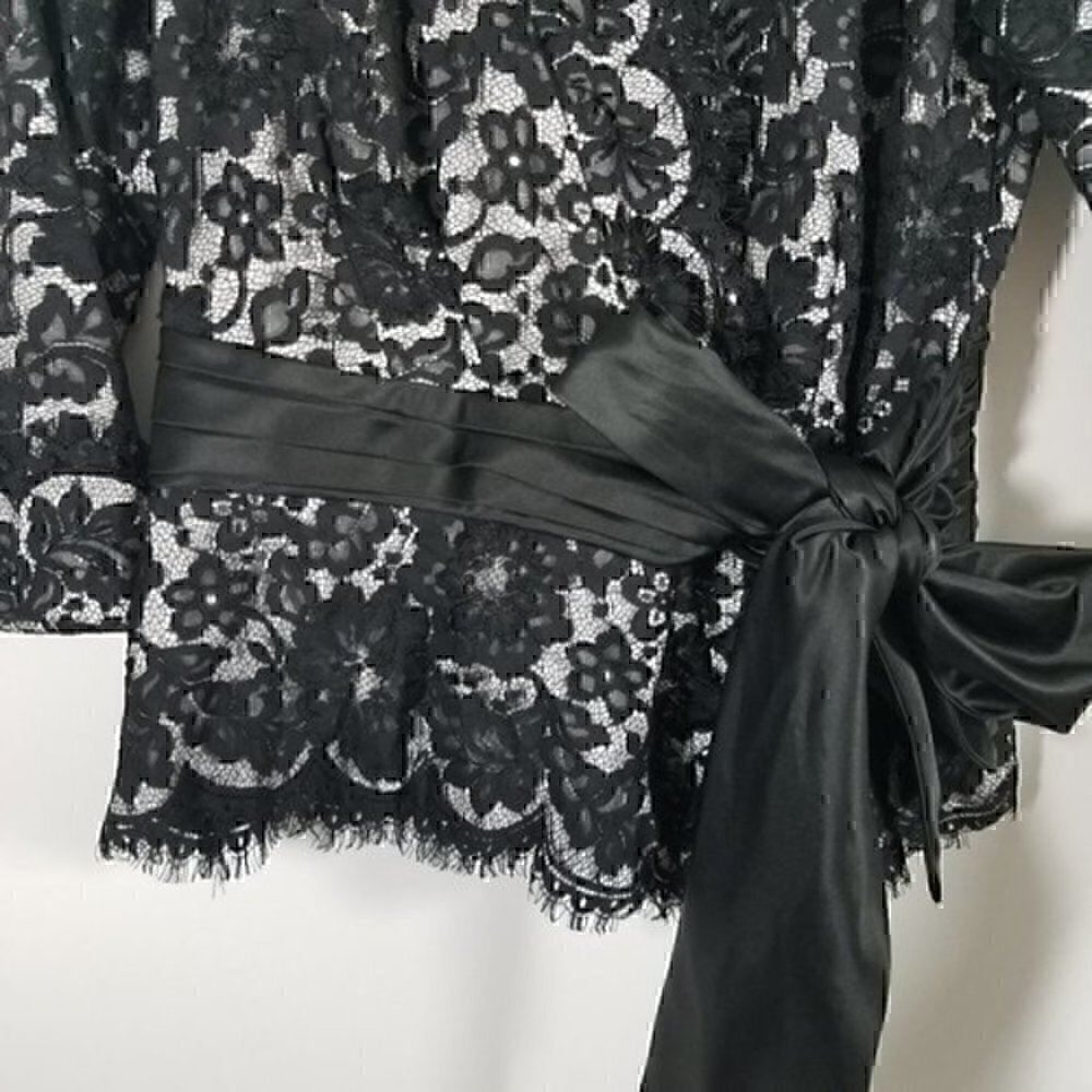 Tadashi Collectin Scallop Lace Trim Blazer Size 8 - Picture 2 of 7